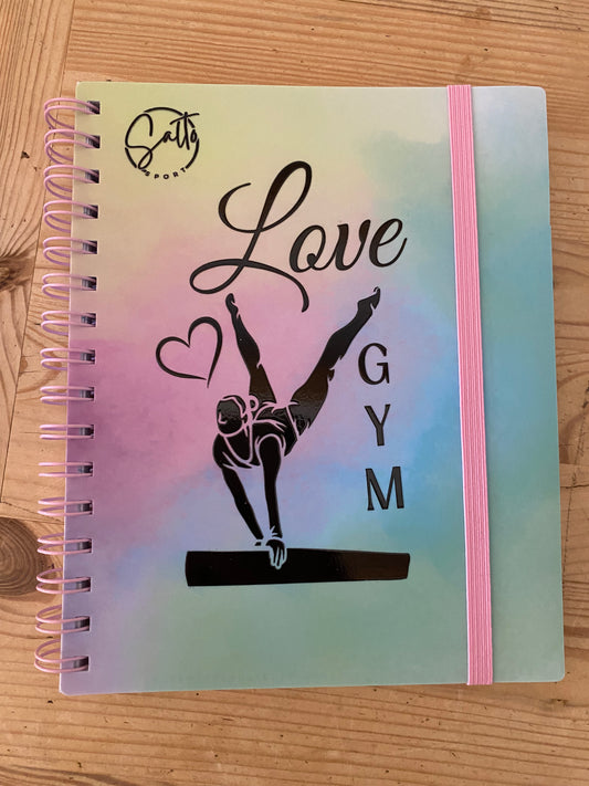 Cahier plastifié A5 GYM (environ 15x21 cm) avec intercalaires amovibles