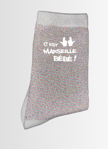 Chaussettes à paillettes C'EST MARSEILLE BÉBÉ !!!