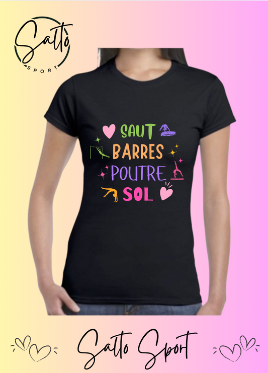 T shirt coton 4 agrès texte