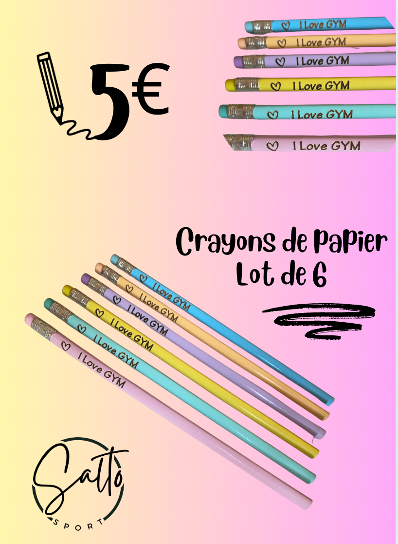 Lot de 6 crayons de papier I LOVE GYM