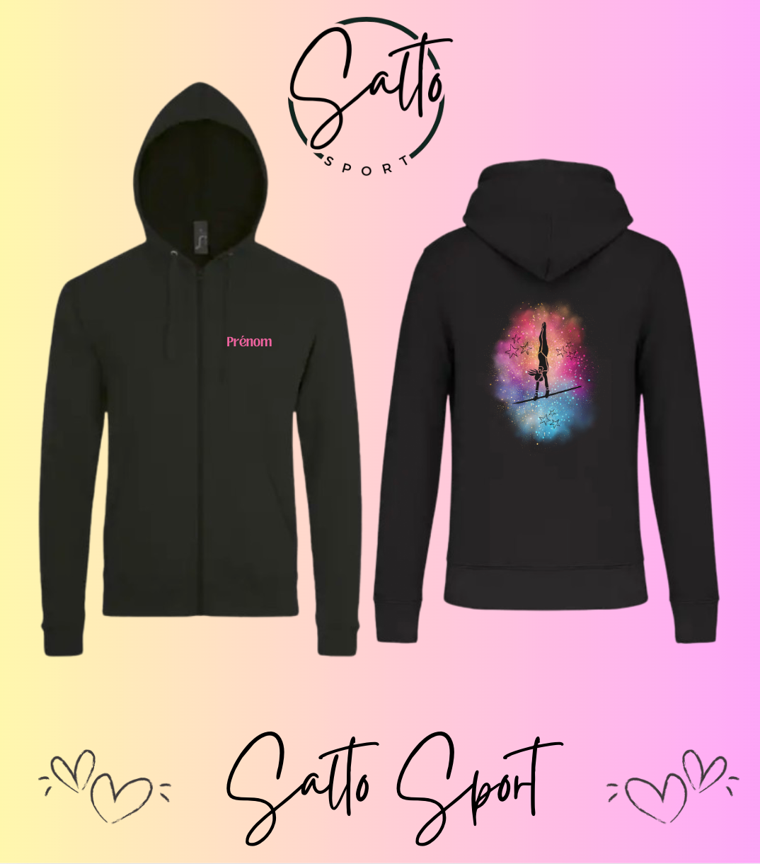 Sweat zIppé a capuche COLLECTION NUAGE 5 modèles au choix