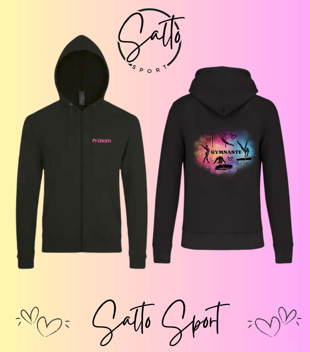 Sweat zIppé a capuche COLLECTION NUAGE 5 modèles au choix