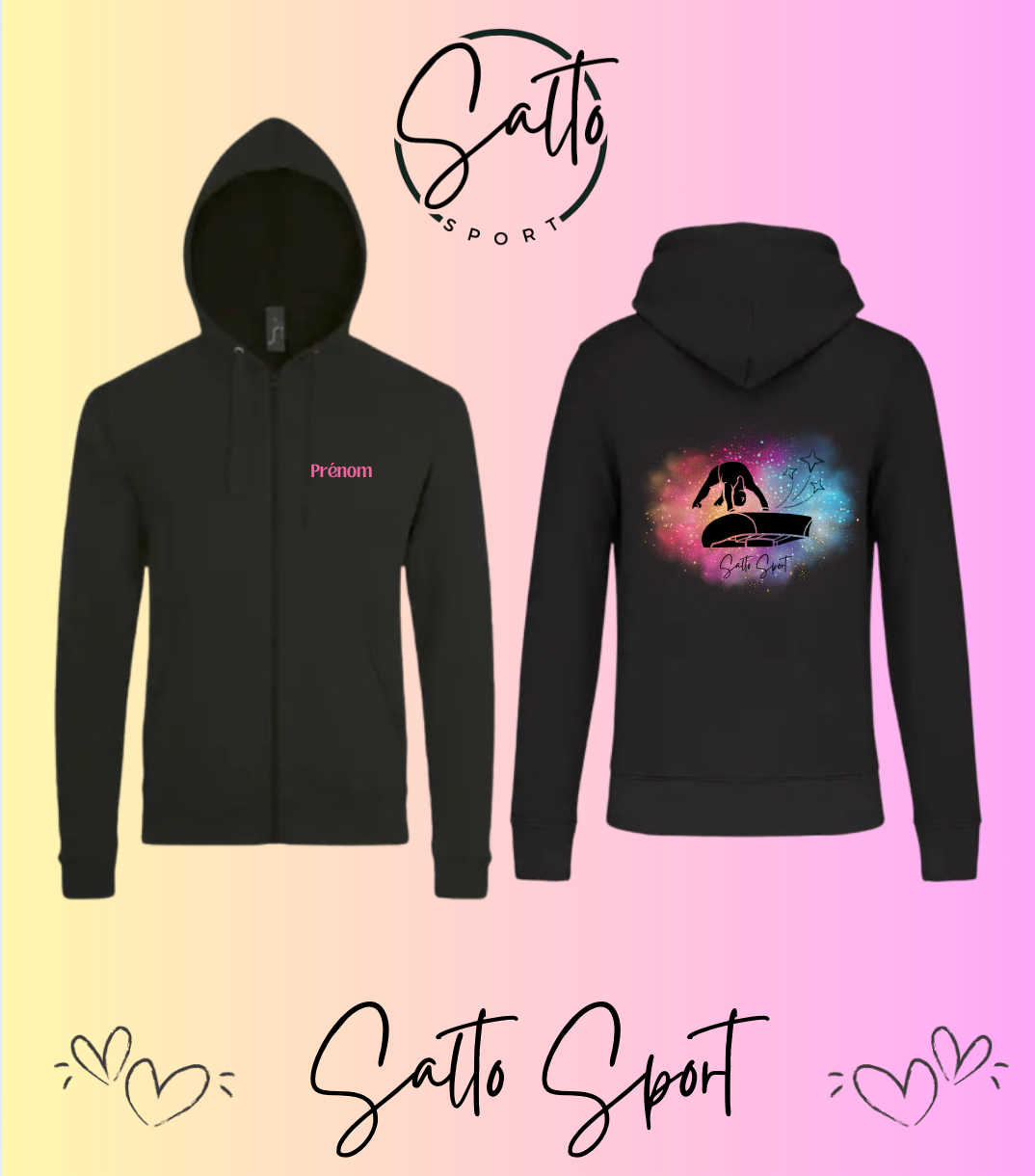 Sweat zIppé a capuche COLLECTION NUAGE 5 modèles au choix