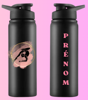 Gourde Alu noire GRS PRENOM OFFERT au dos