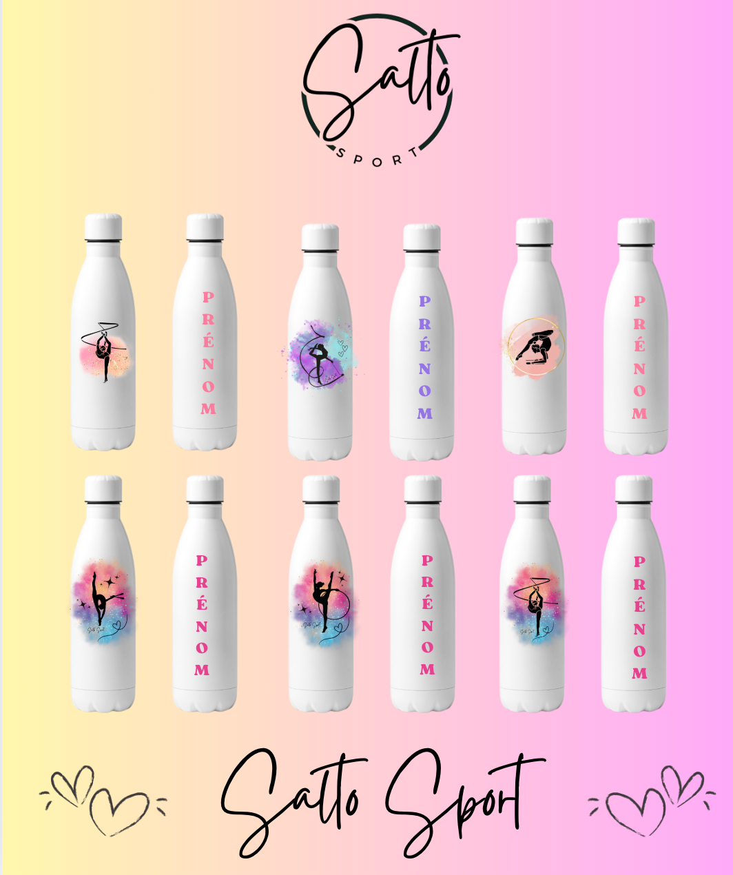 Bouteille Alu blanc GRS PRENOM OFFERT au dos