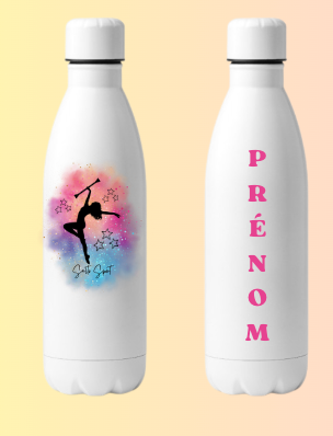 Bouteille Alu blanc TWIRLING PRENOM OFFERT au dos