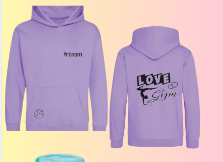 SWEAT A CAPUCHE LOVE GYM GAF