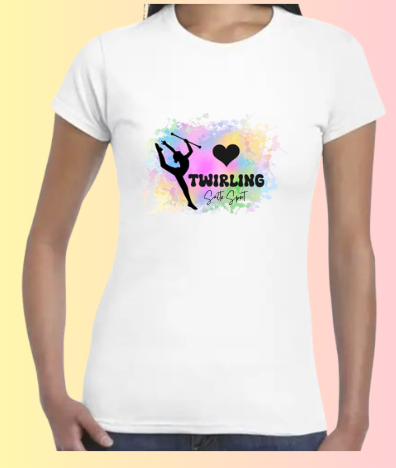 T shirt I LOVE TWIRLING Majorette