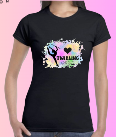 T shirt I LOVE TWIRLING Majorette