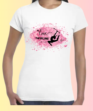 T shirt TWIRLING Nuage rose Majorette