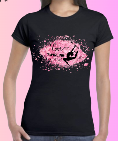 T shirt TWIRLING Nuage rose Majorette