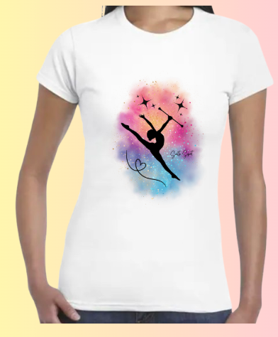 T shirt TWIRLING Nuage rose bleu