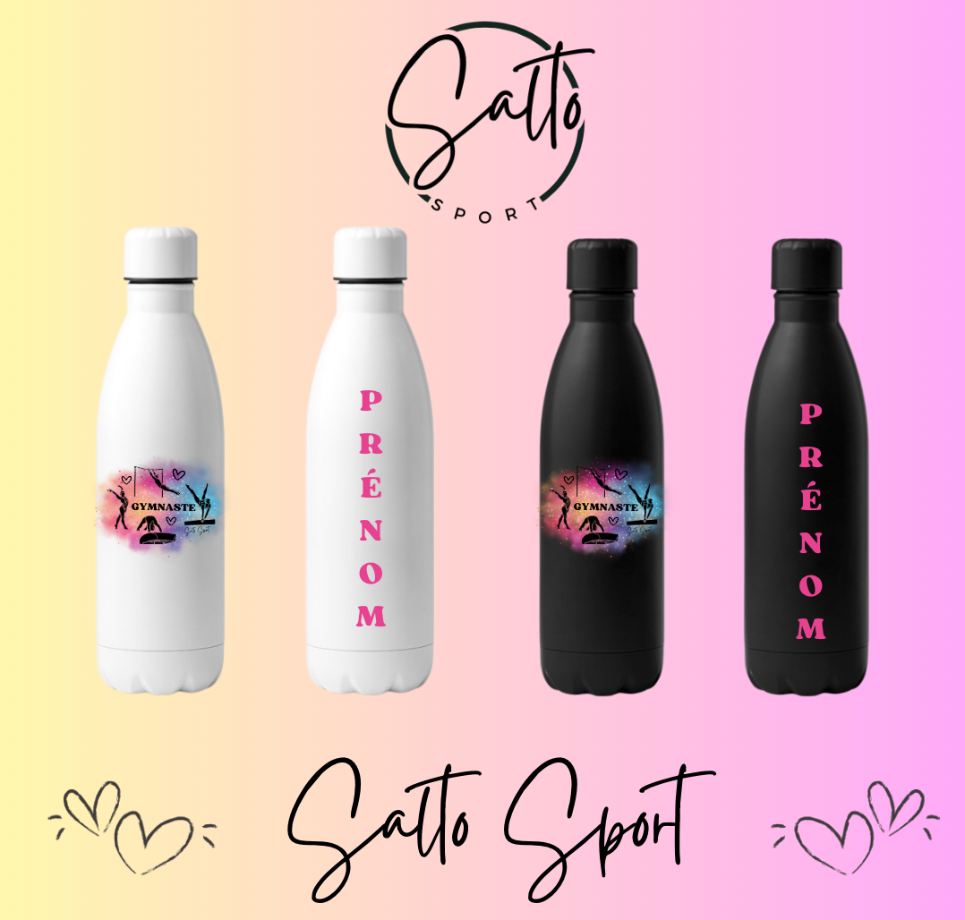 Bouteille Alu blanc OU noir 4 AGRES GAF prénom offert