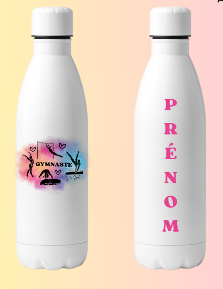 Bouteille Alu blanc OU noir 4 AGRES GAF prénom offert