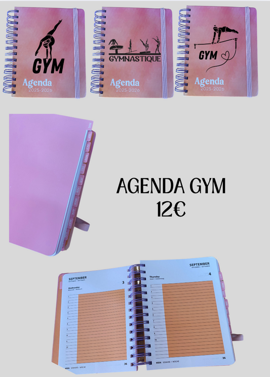 Agenda Scolaire GYM 2025/26 dégradé rose orange