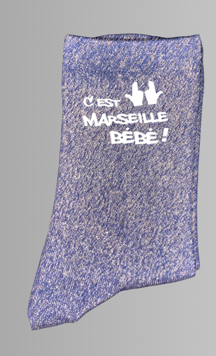 Chaussettes à paillettes C'EST MARSEILLE BÉBÉ !!!