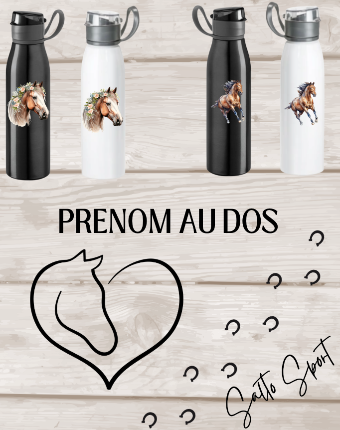 Gourde Equitation plusieurs modèles au choix prénom offert