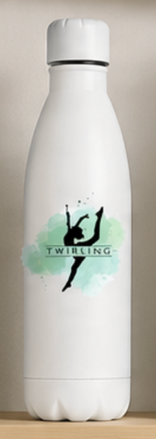 Bouteille Alu 790 ml TWIRLING PRENOM OFFERT au dos NOIR OU BLANC