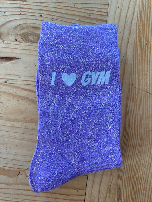Chaussettes à paillettes I love gym