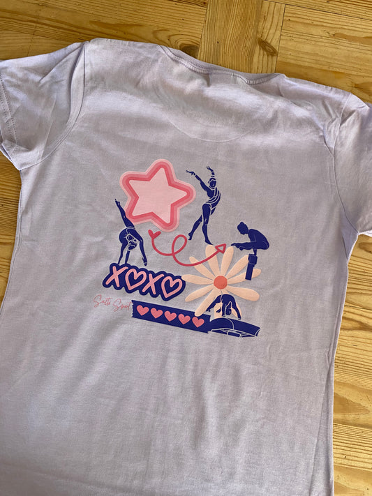 T shirt GYM XOXO Lilas