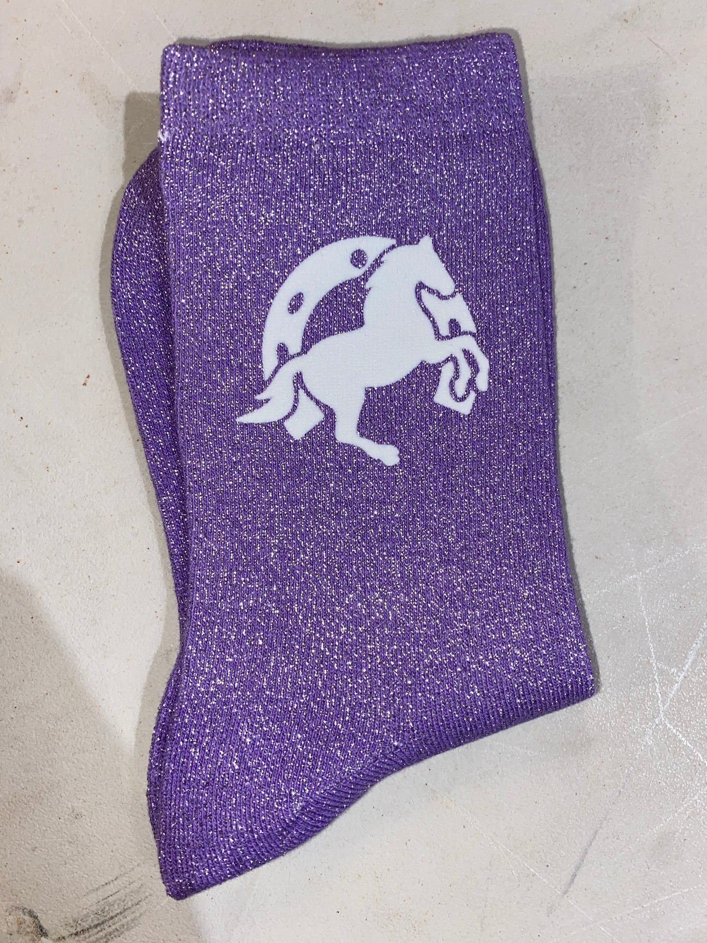 Chaussettes à paillettes cheval