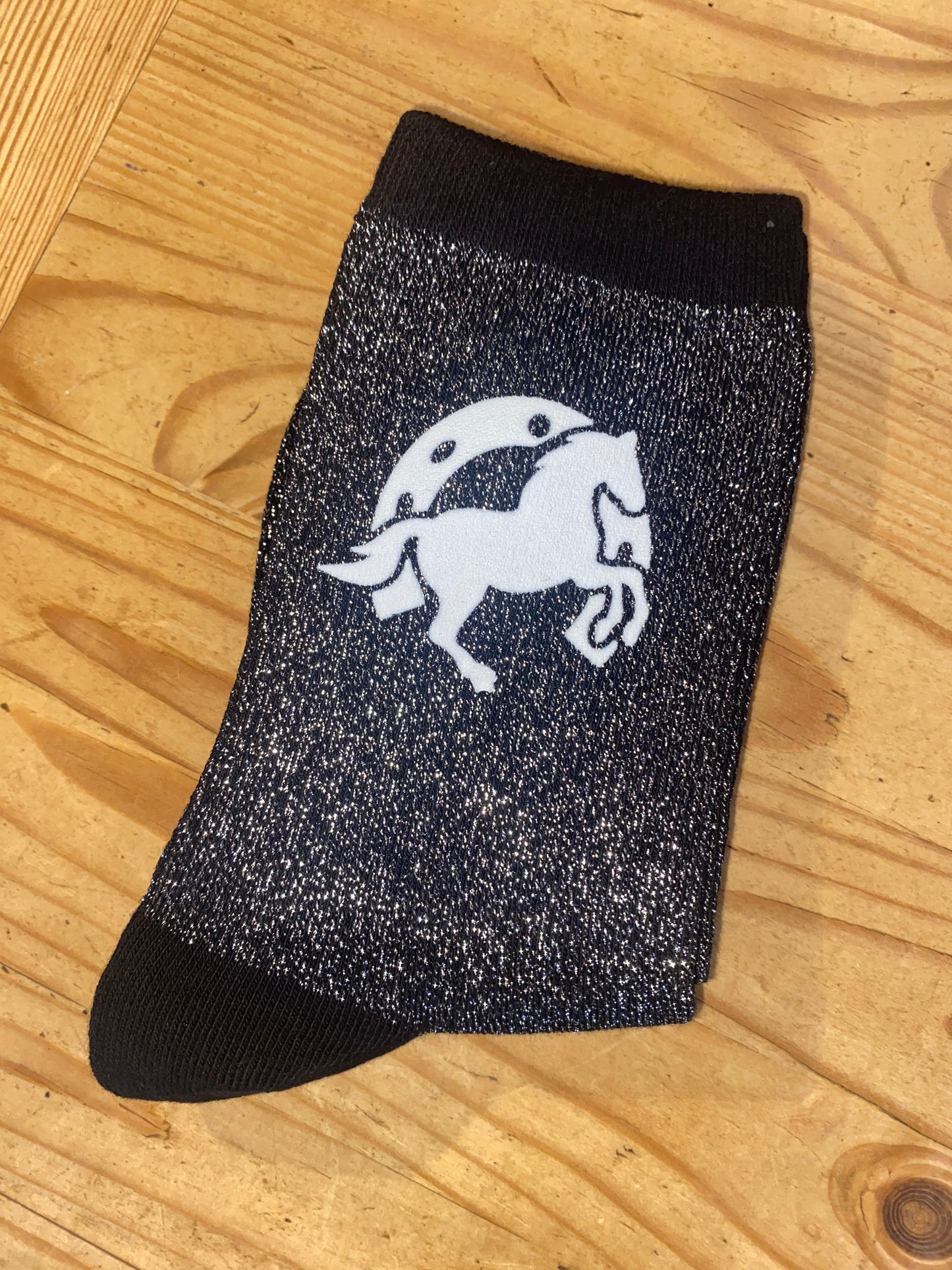 Chaussettes à paillettes cheval