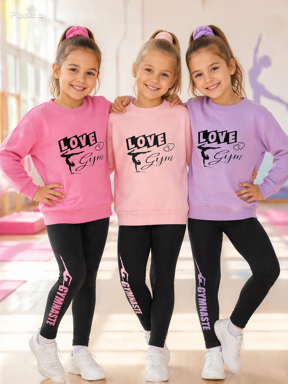 Ensemble sweat et leggings gymnastique gym au choix ROSE ou VIOLET ou FUSHIA
