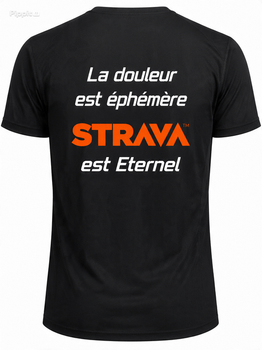 T shirt sport blanc ou noir STRAVA personnalisable avec ton compte STRAVA boost tes kudos !