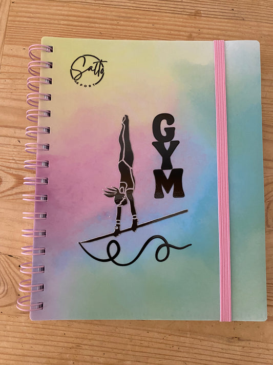 Cahier plastifié A5 GYM (environ 15x21 cm) avec intercalaires amovibles