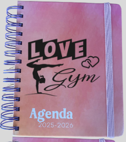 Agenda Scolaire GYM 2025/26 dégradé rose orange