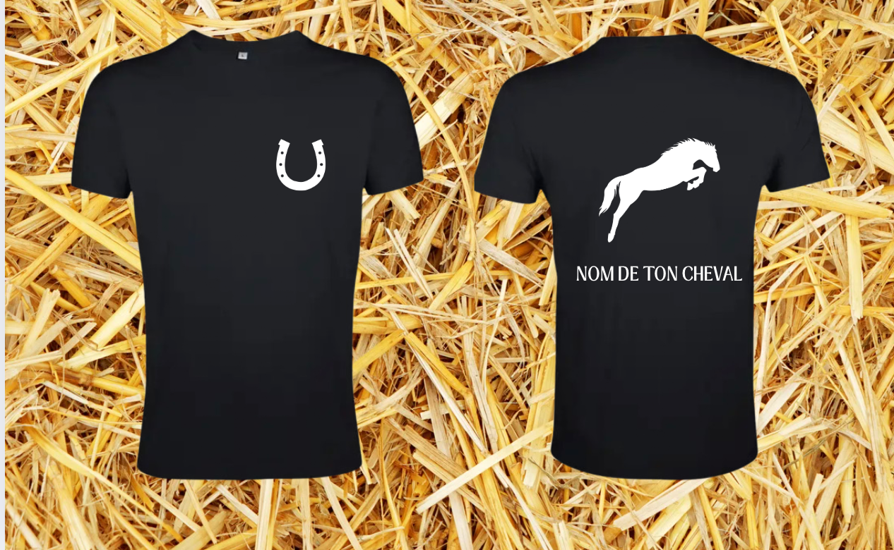 T SHIRT EQUITATION PONEY LICORNE du 4 ans au XXL personnalisé