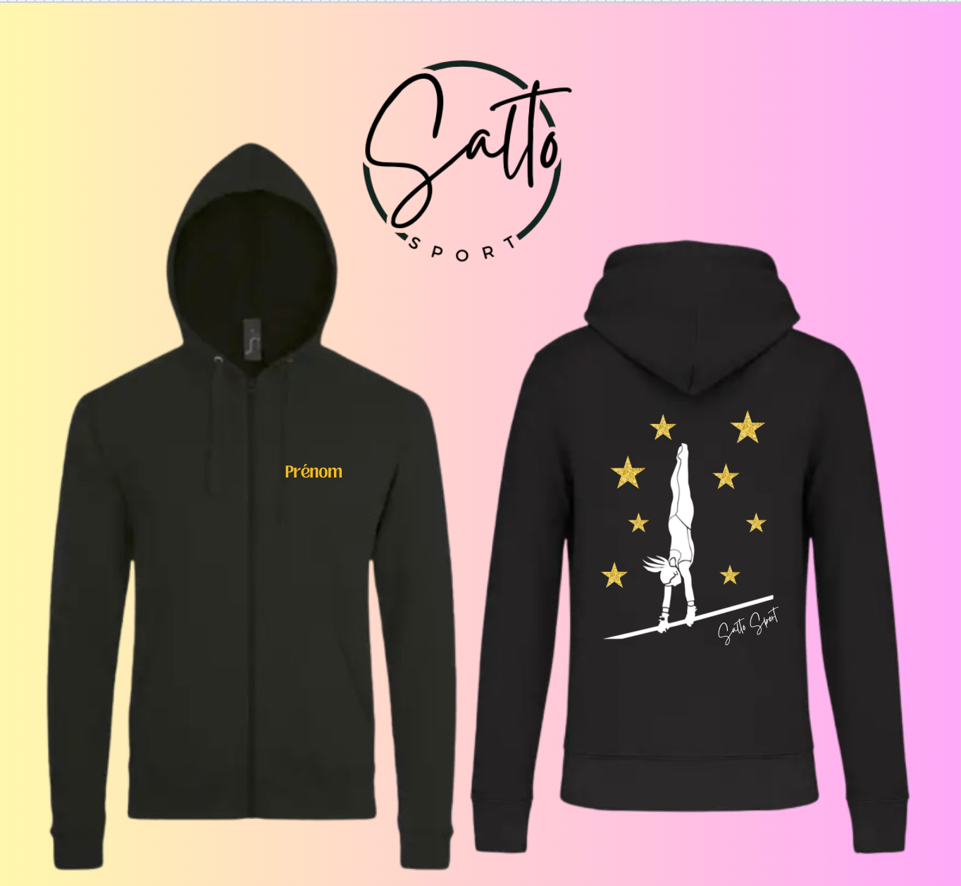 Veste Sweat zippé à capuche Equi Barres  Coloris au choix du 6 ans au XL
