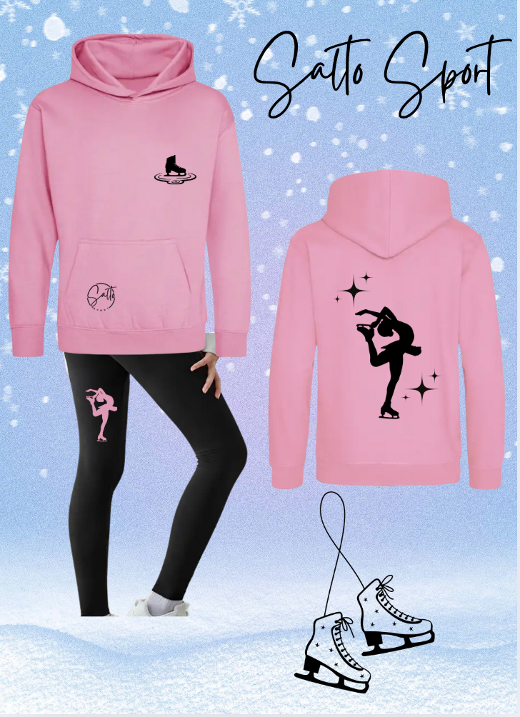 ENSEMBLE PATINAGE Sweat à capuche et leggings au choix (rose, turquoise, mauve ou mint)
