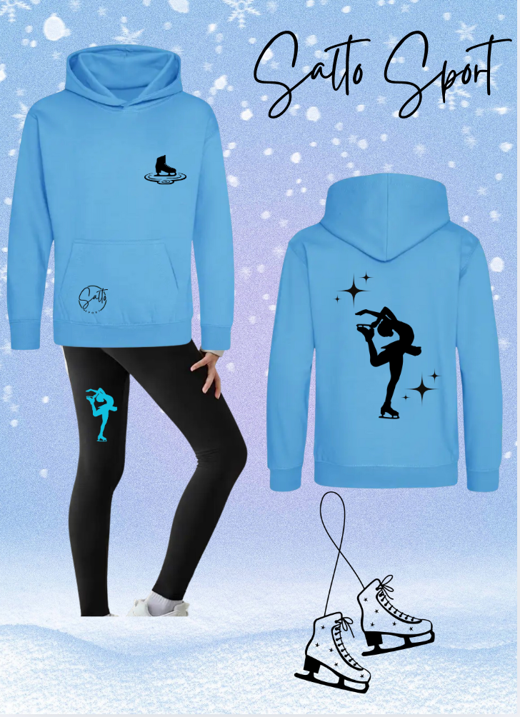 ENSEMBLE PATINAGE Sweat à capuche et leggings au choix (rose, turquoise, mauve ou mint)