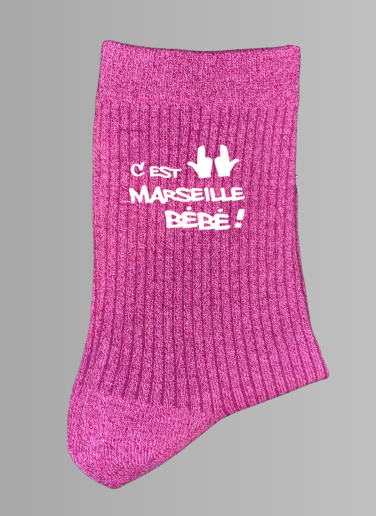 Chaussettes à paillettes C'EST MARSEILLE BÉBÉ !!!