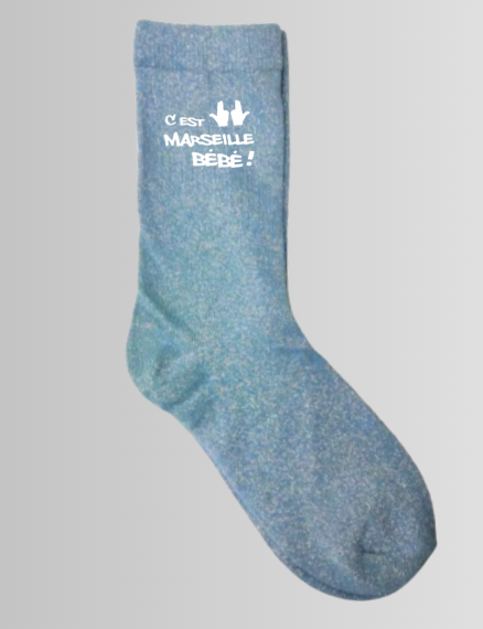 Chaussettes à paillettes C'EST MARSEILLE BÉBÉ !!!