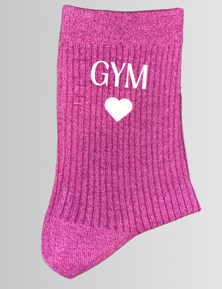 CHAUSSETTES A PAILLETTES ROSE FUSHIA GYM
