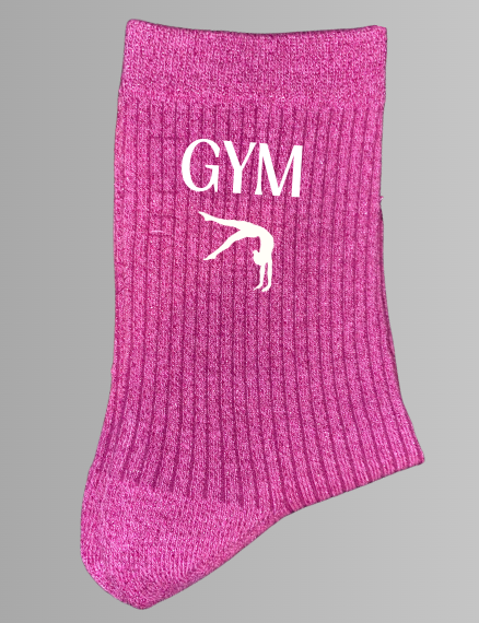 CHAUSSETTES A PAILLETTES ROSE FUSHIA GYM