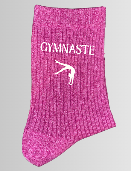 CHAUSSETTES A PAILLETTES ROSE FUSHIA GYM