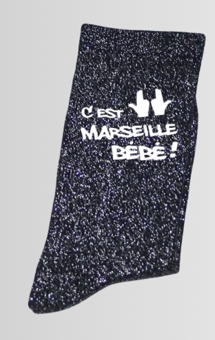 Chaussettes à paillettes C'EST MARSEILLE BÉBÉ !!!
