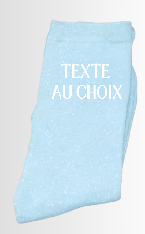 Chaussettes à paillettes TEXTE AU CHOIX