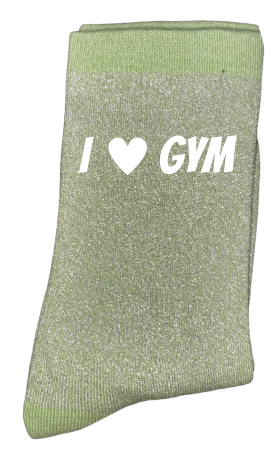 Chaussettes à paillettes I love gym