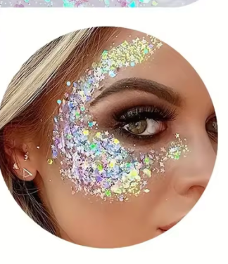 Gel Paillettés pour cheveux et  corps ultra brillantes et scintillantes couleur au choix