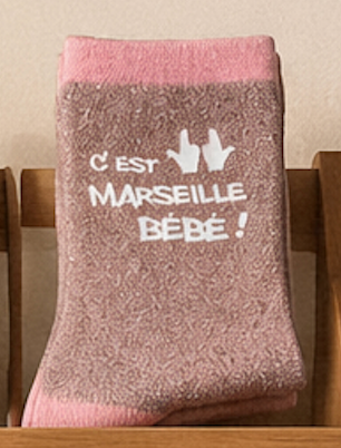 Chaussettes à paillettes C'EST MARSEILLE BÉBÉ !!!