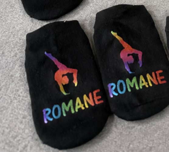 Chaussettes flocage GYM plus prénom PLUSIEURS COLORIS