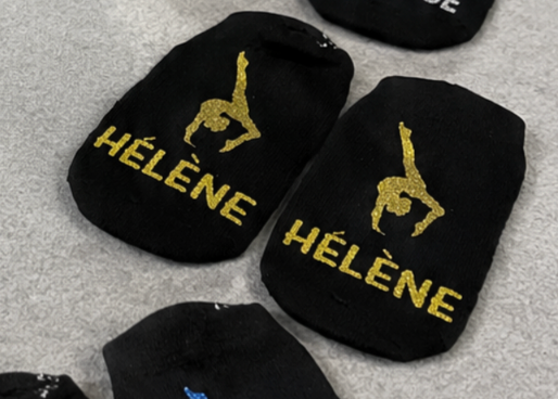Chaussettes flocage GYM plus prénom PLUSIEURS COLORIS
