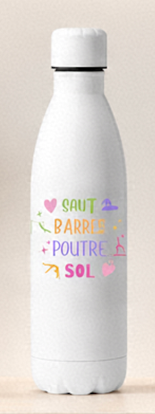Gourde Alu modèle barres asymétriques multicolore PRENOM OFFERT au dos