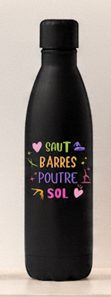 Gourde Alu modèle barres asymétriques multicolore PRENOM OFFERT au dos