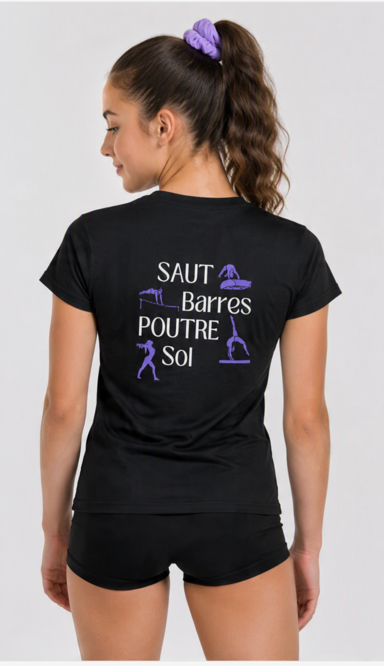 T shirt noir COLLECTION 4 agrès texte