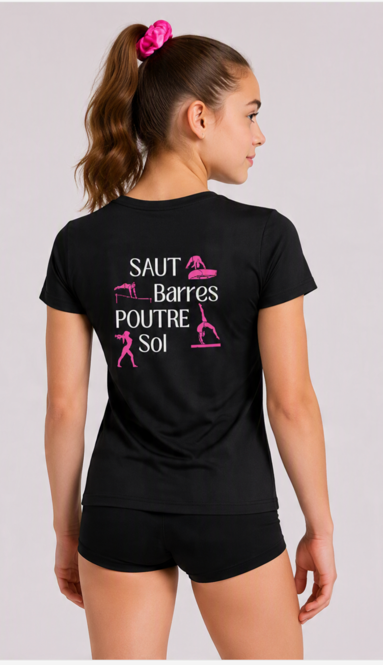 T shirt noir COLLECTION 4 agrès texte